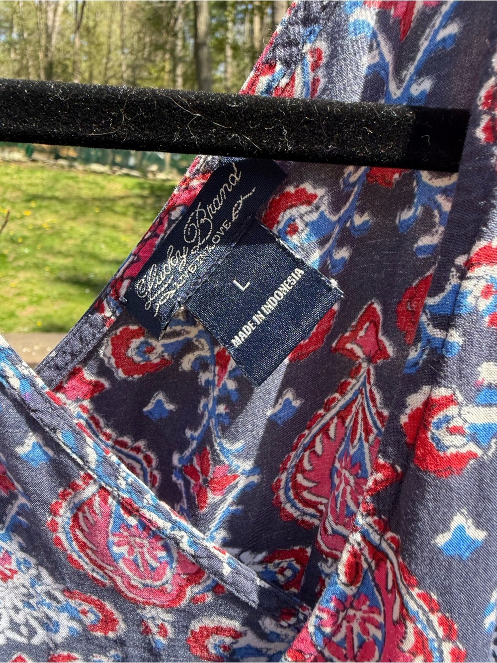 Lucky Brand V-Neck Tank Top in Navy and Red - Picture 6 of 7